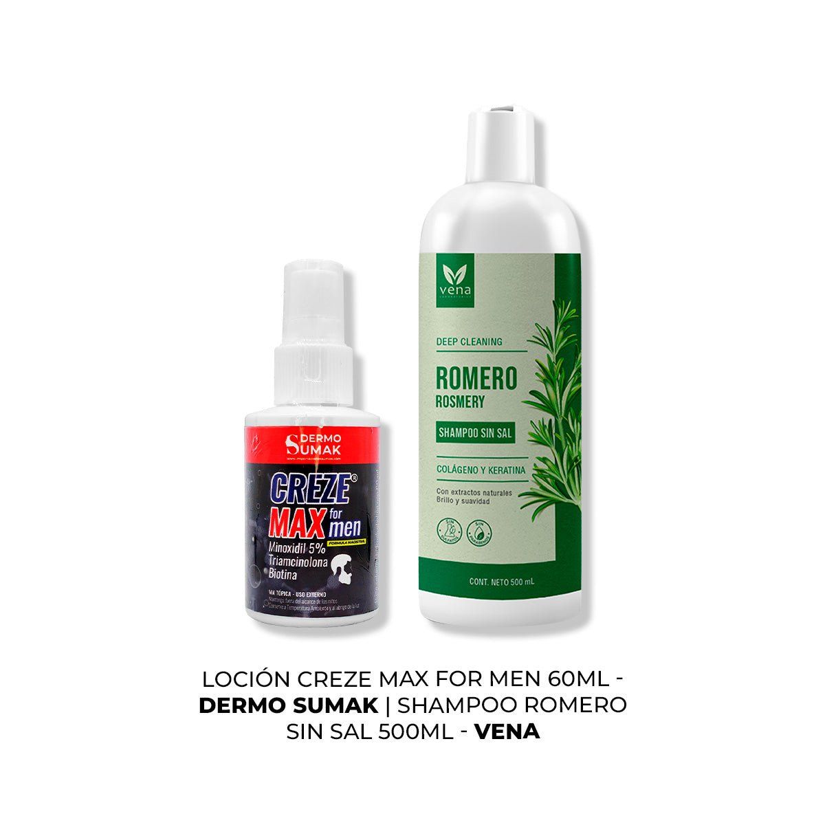 IMPORTADO MC - LOCIÓN CREZE MAX FORMEN 60ML + SHAMPOO ROMERO VENA 500ML