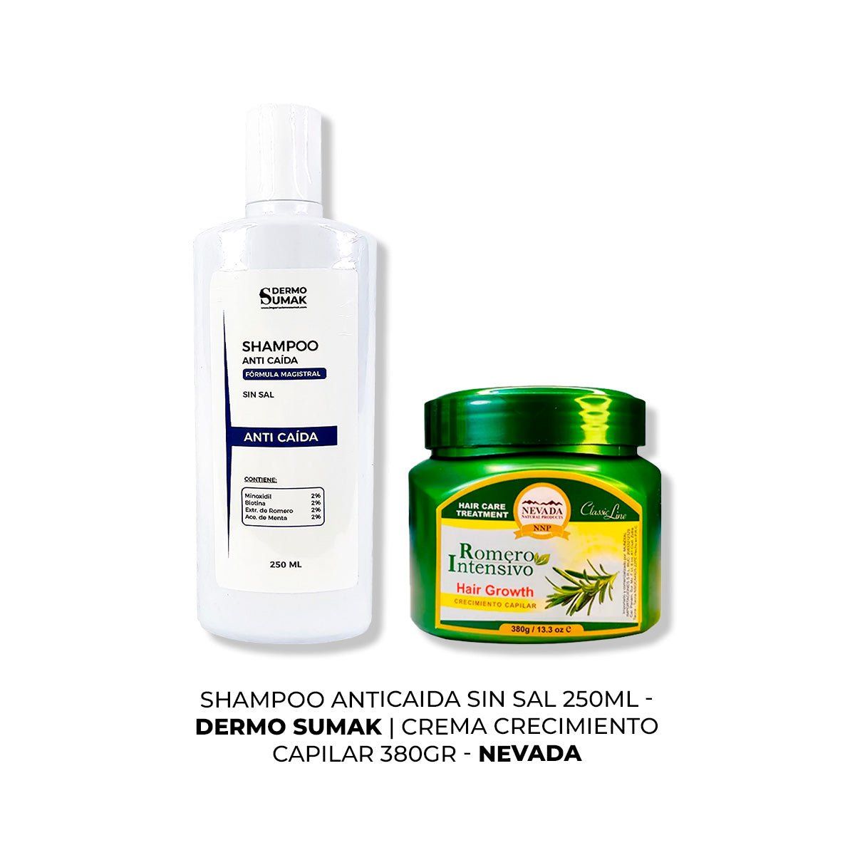 IMPORTADO MC - SHAMPOO ANTICAIDA SIN SAL 250ML + CREMA CRECIMIENTO CAPILAR 380GR