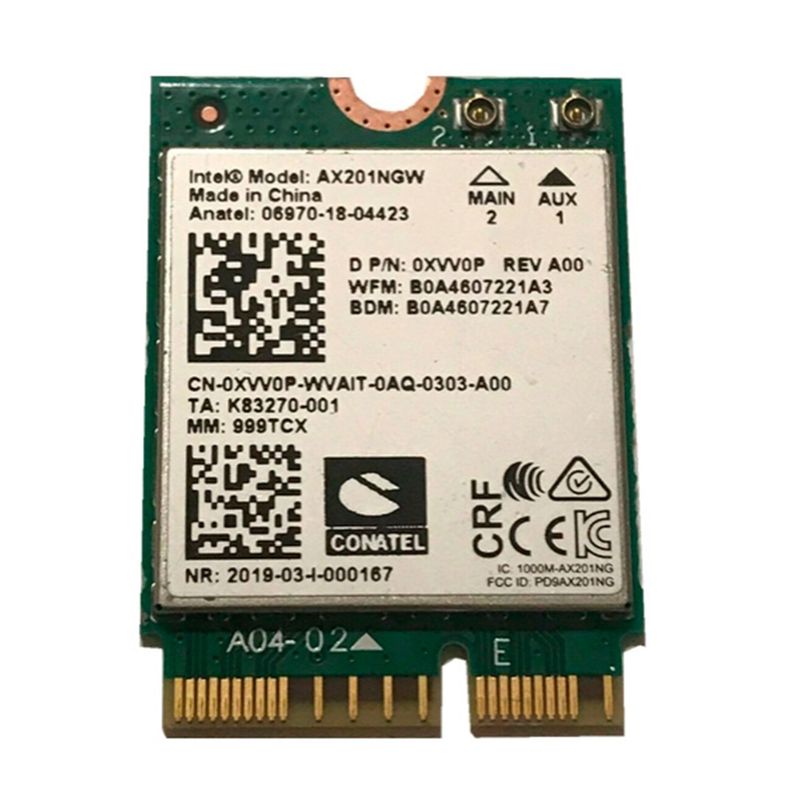 DELL - TARJETA DE RED WIFI DELL AX201NGW WIFI M2 CNVIO2 BLUETOOTH PN: 0XVV0P
