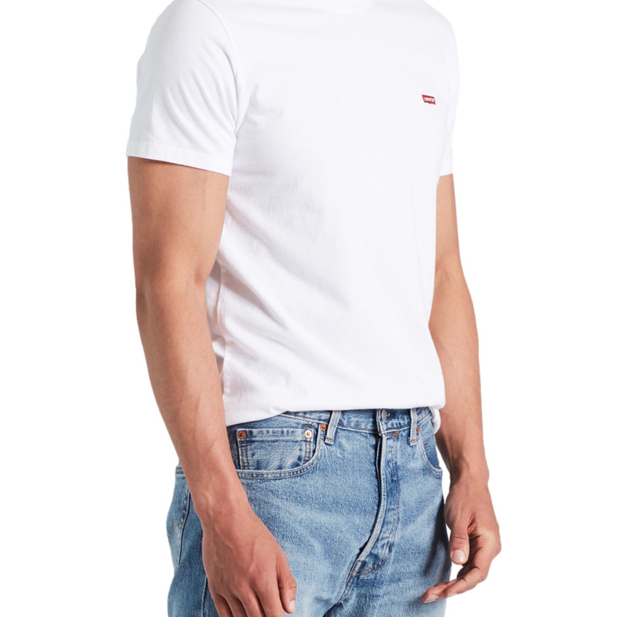 LEVIS - Polo Hombre Cuello Redondo Lisa Blanco Levis