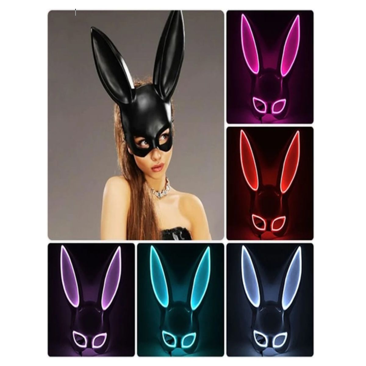 GENERICO - HALLOWEEN - ANTIFAZ CONEJO LED