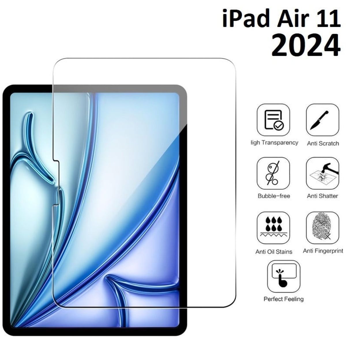 GENERICO - Mica de Vidrio Templado para iPad Air 11 M2 2024 A2902 A2903 A2904