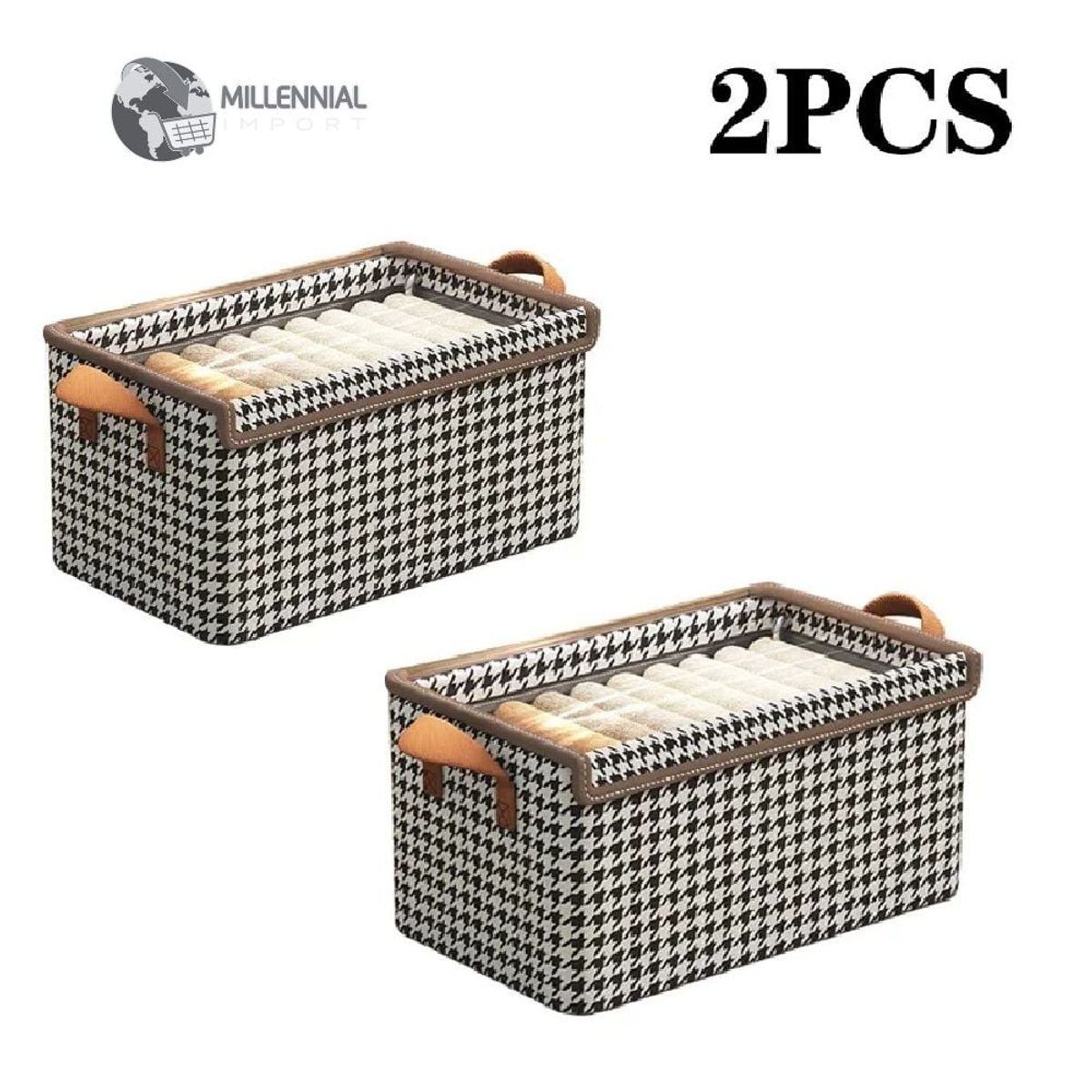 GENERICO - 2 Pcs Caja De Almacenamiento De Ropa Organizadoras Plegable Con Tapa