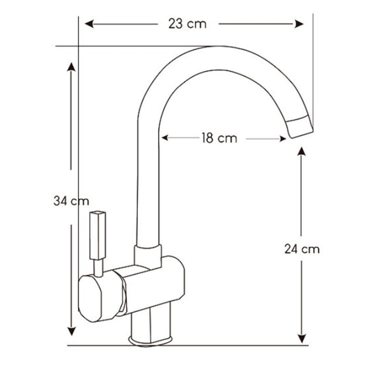 IMPORTADO MC - Monocomando tipo Ganso para Cocina en Bronce Cromado