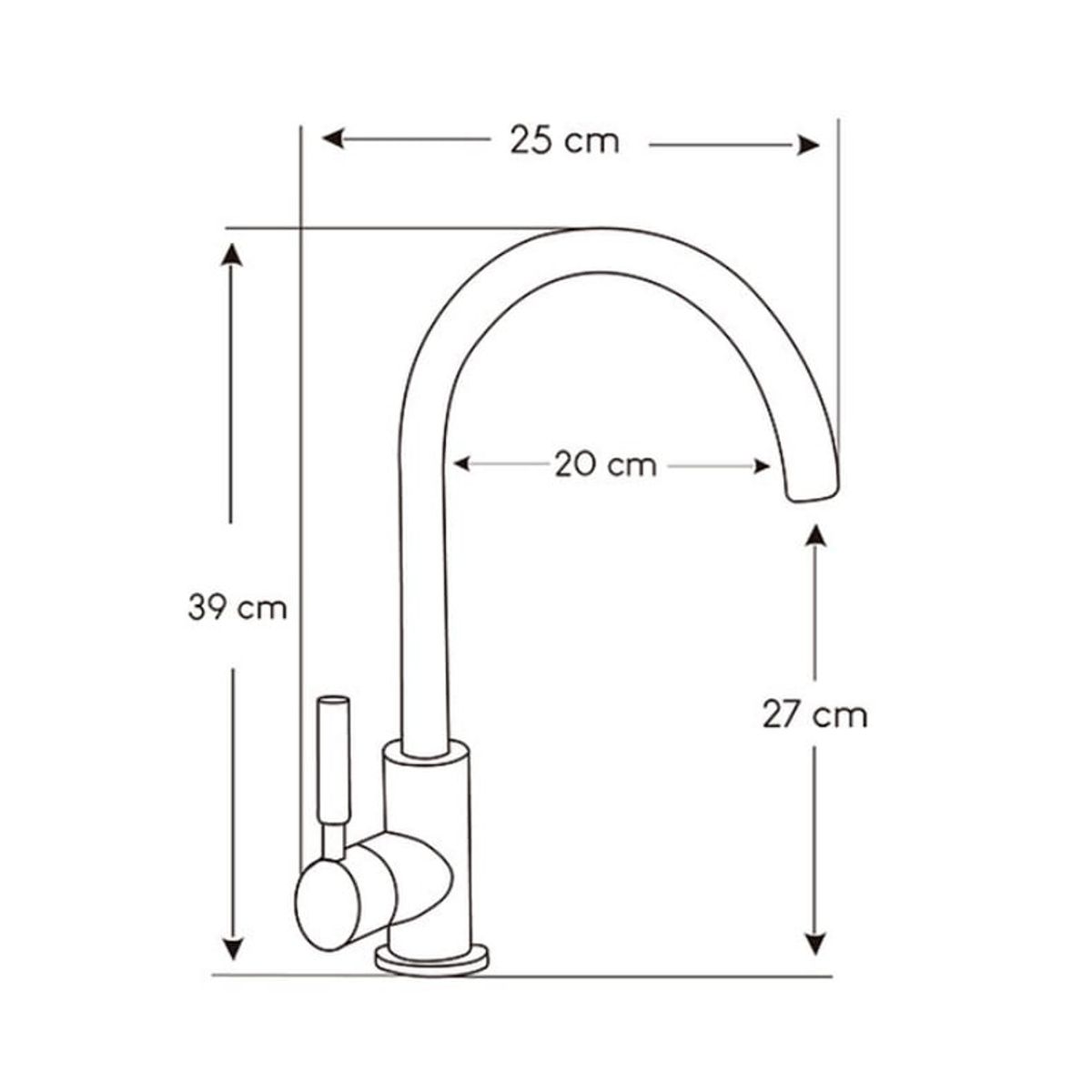 GENERICO - Monocomando tipo Ganso para Cocina en Bronce Cromado