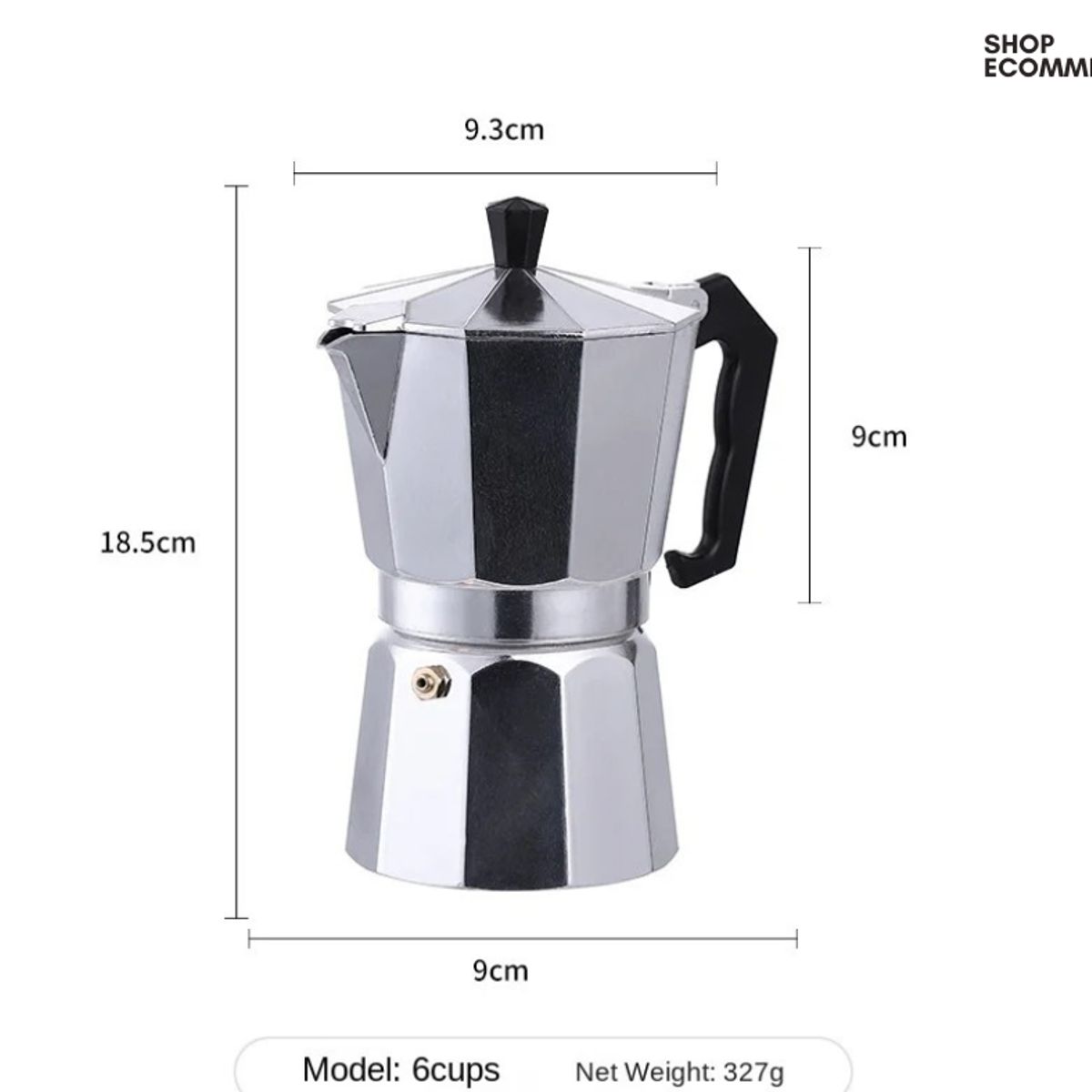 GENERICO - Cafetera moka italiana de aluminio 6 tz