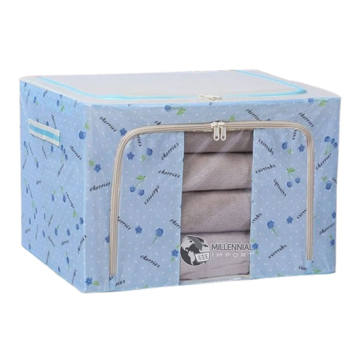 GENERICO - Caja Organizadora de Tela con Cierre Grande 50x40x30cm