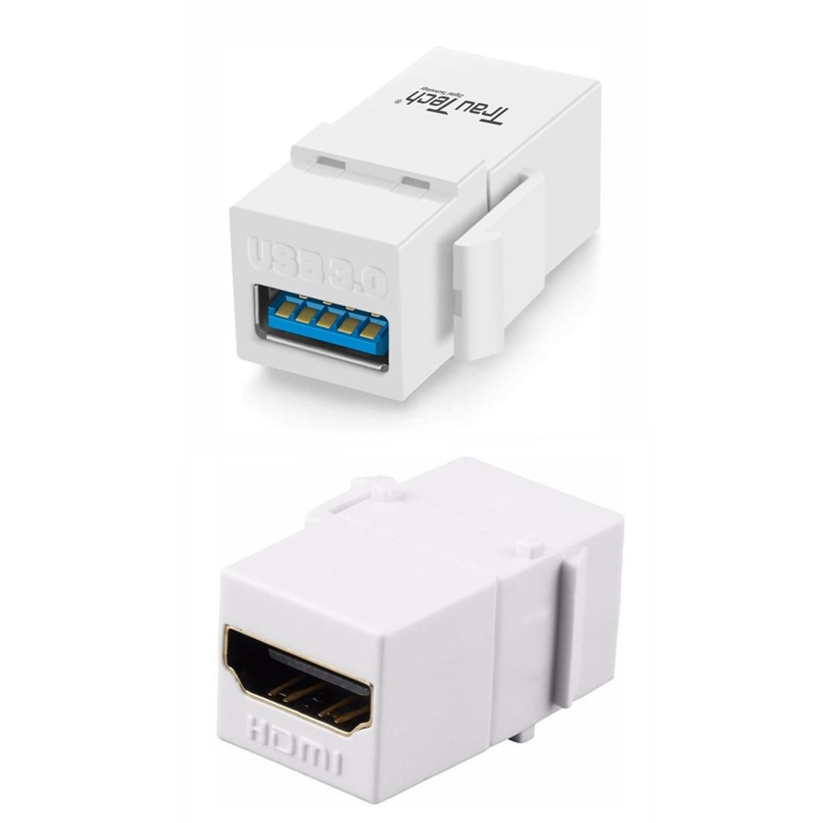 GENERICO - Placa ABS Faceplate HDMI 2.0 y USB 3.0 empalme 4K carga datos