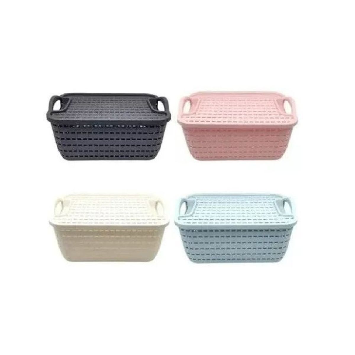 OTTOWARE - Cesta Organizadora con Tapa colores Variados