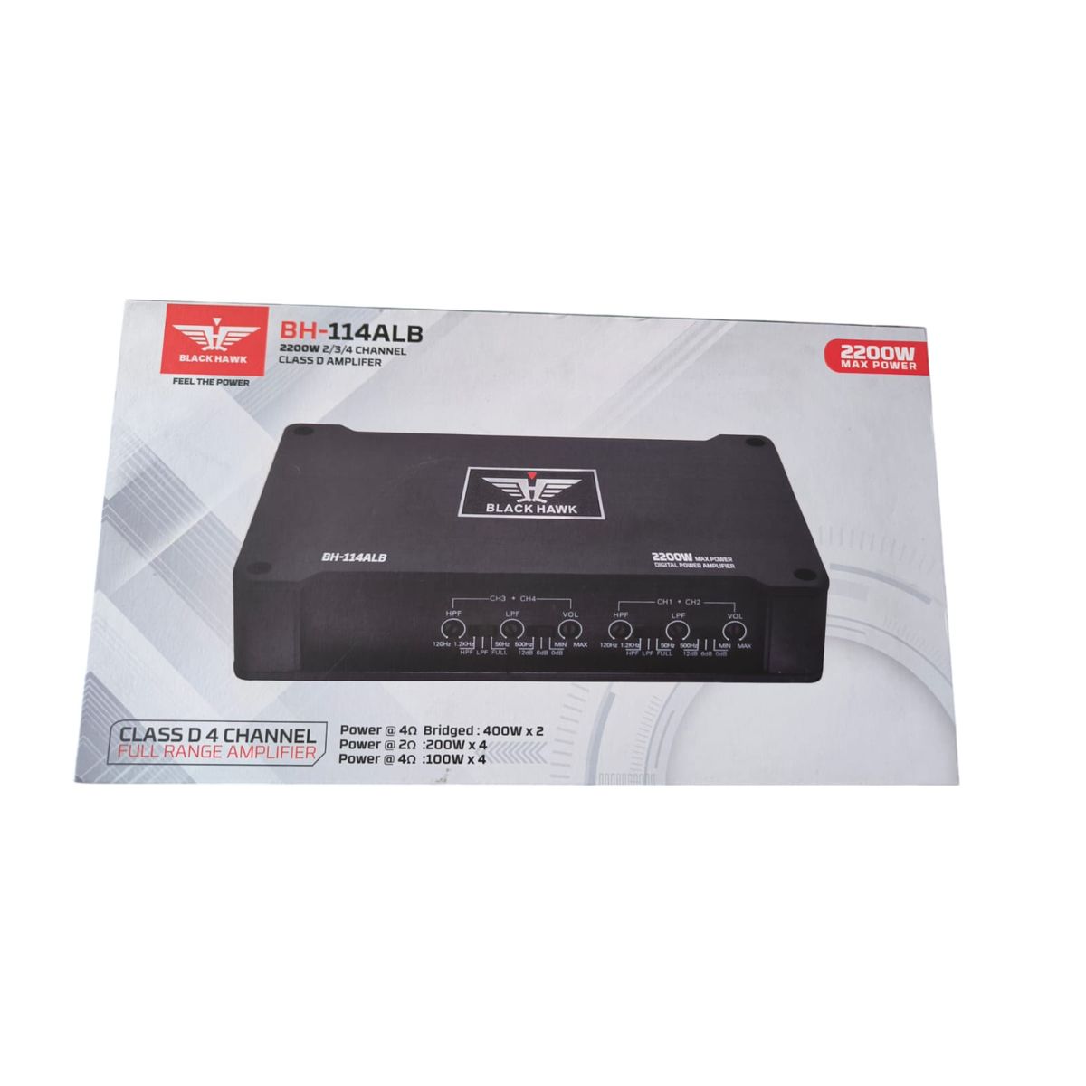 BLACK HAWK - Amplificador 4 canales digital Black Hawk 2200w