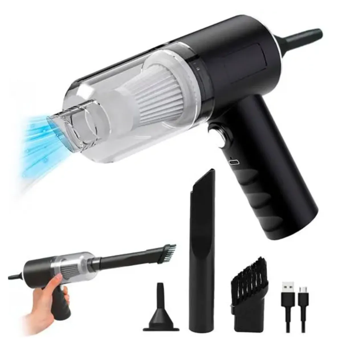 OEM - Mini Aspiradora Eléctrica Portátil Recargable 3 en 1