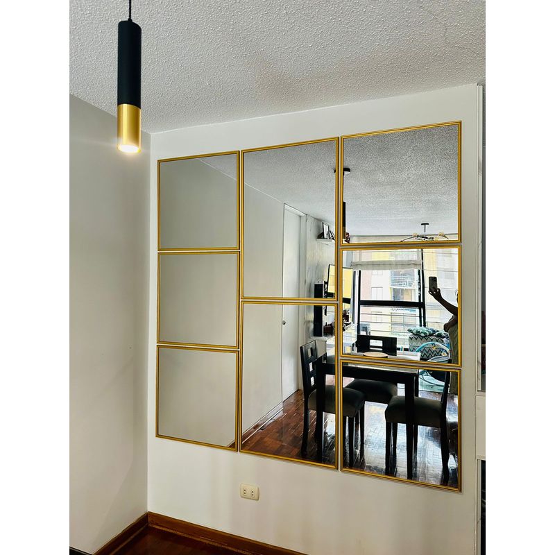 GENERICO - Espejos decorativos para sala y comedor con marco color dorado