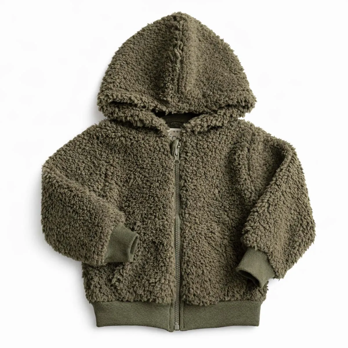 TIFANTI - Casaca de peluche Unisex para niño o niña Verde Militar