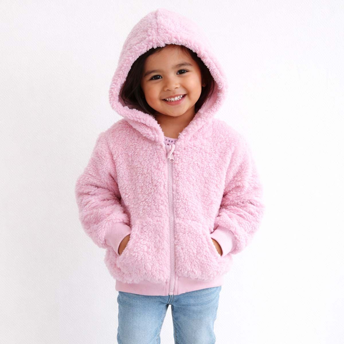 TIFANTI - Casaca de peluche para niña Rosado