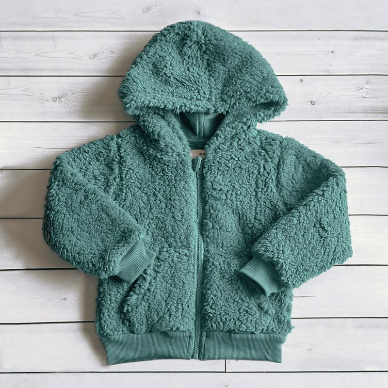 TIFANTI - Casaca de peluche Unisex para niño o niña Cemento