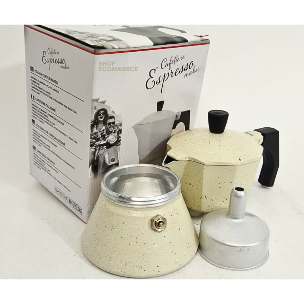 GENERICO - Cafetera moka italiana bañaba en granito 3 tz