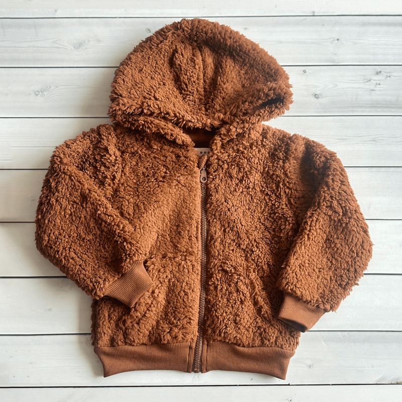 TIFANTI - Casaca de peluche Unisex para niño o niña Camel