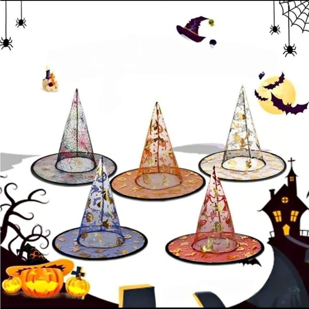 GENERICO - HALLOWEEN - Sombrero de bruja de poliéster