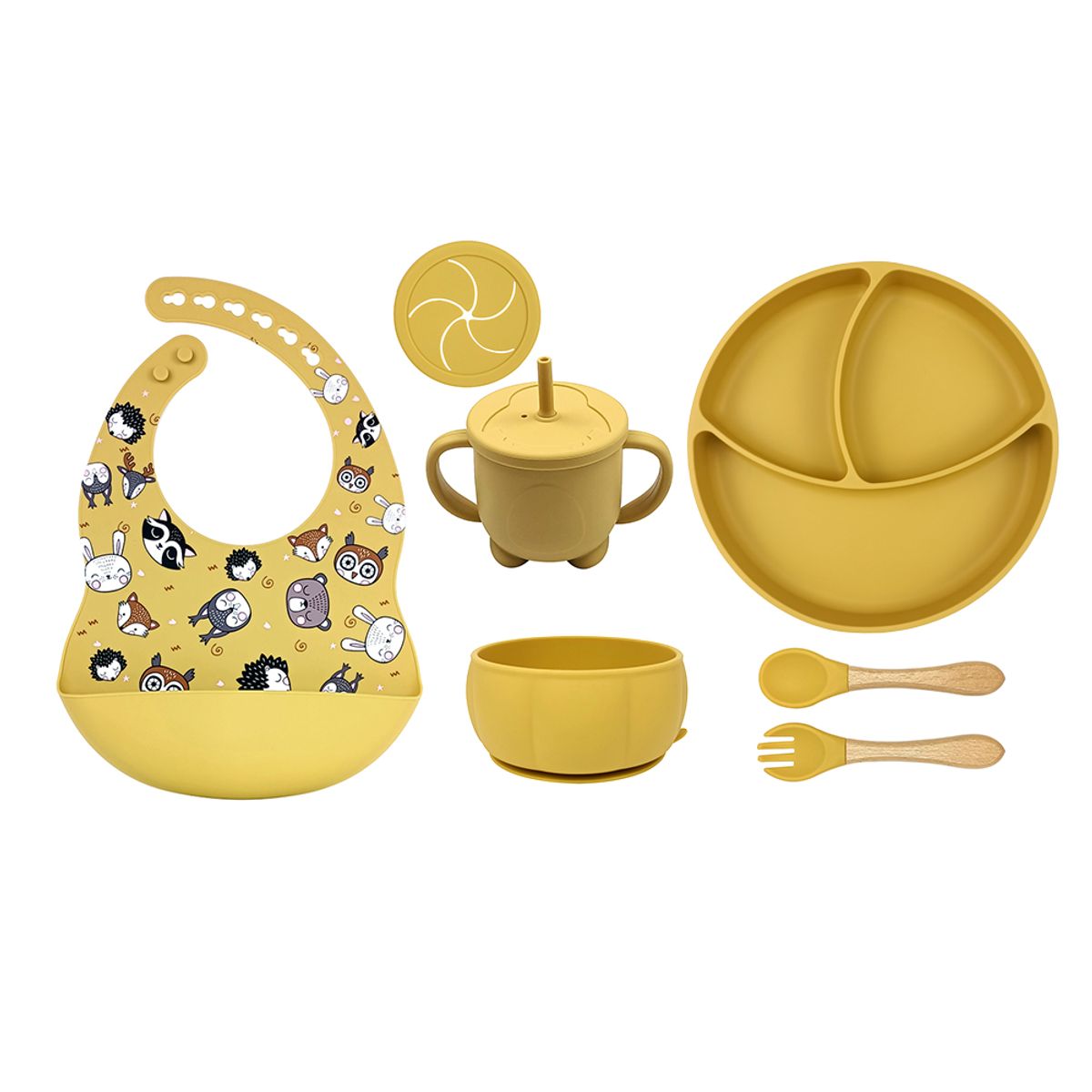 BABYKISS - SET DE PLATOS DE SILICIONA PARA BEBES AMARILLO