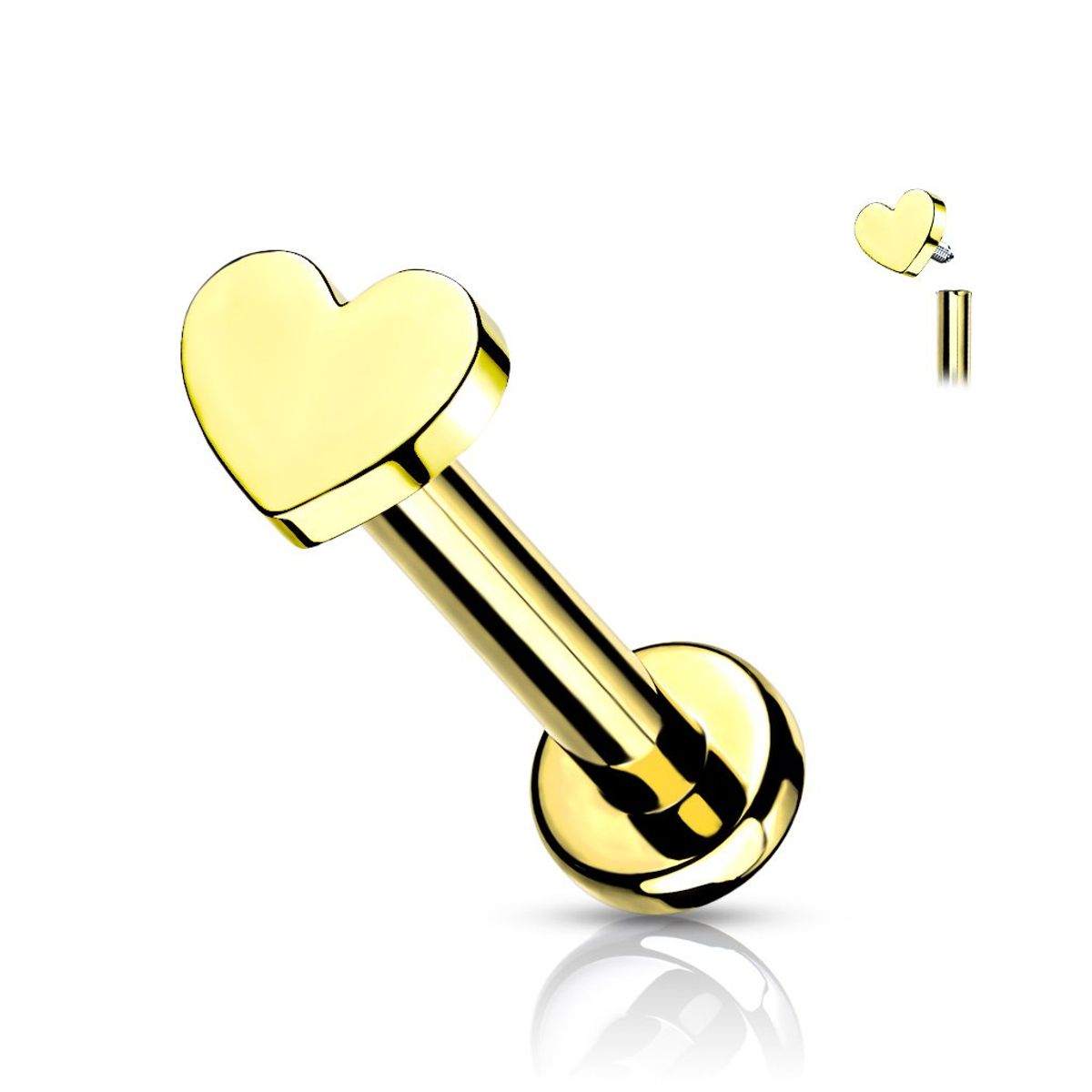 ADR JOYERIA CORPORAL - Piercing Corazón Titanio Labret ADR Joyería Corporal