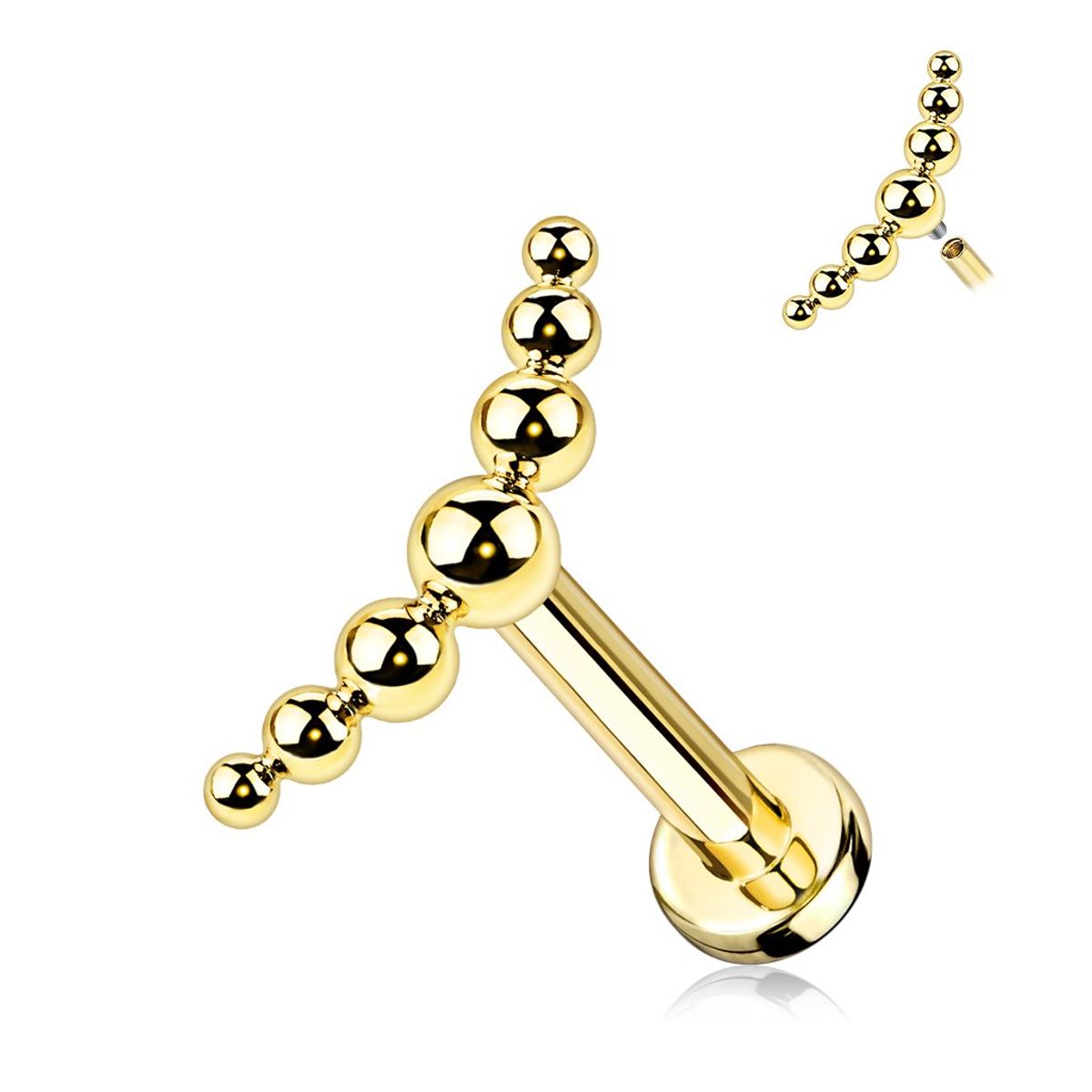 ADR JOYERIA CORPORAL - Piercing Fila Borlas Titanio Labret ADR Joyería Corporal