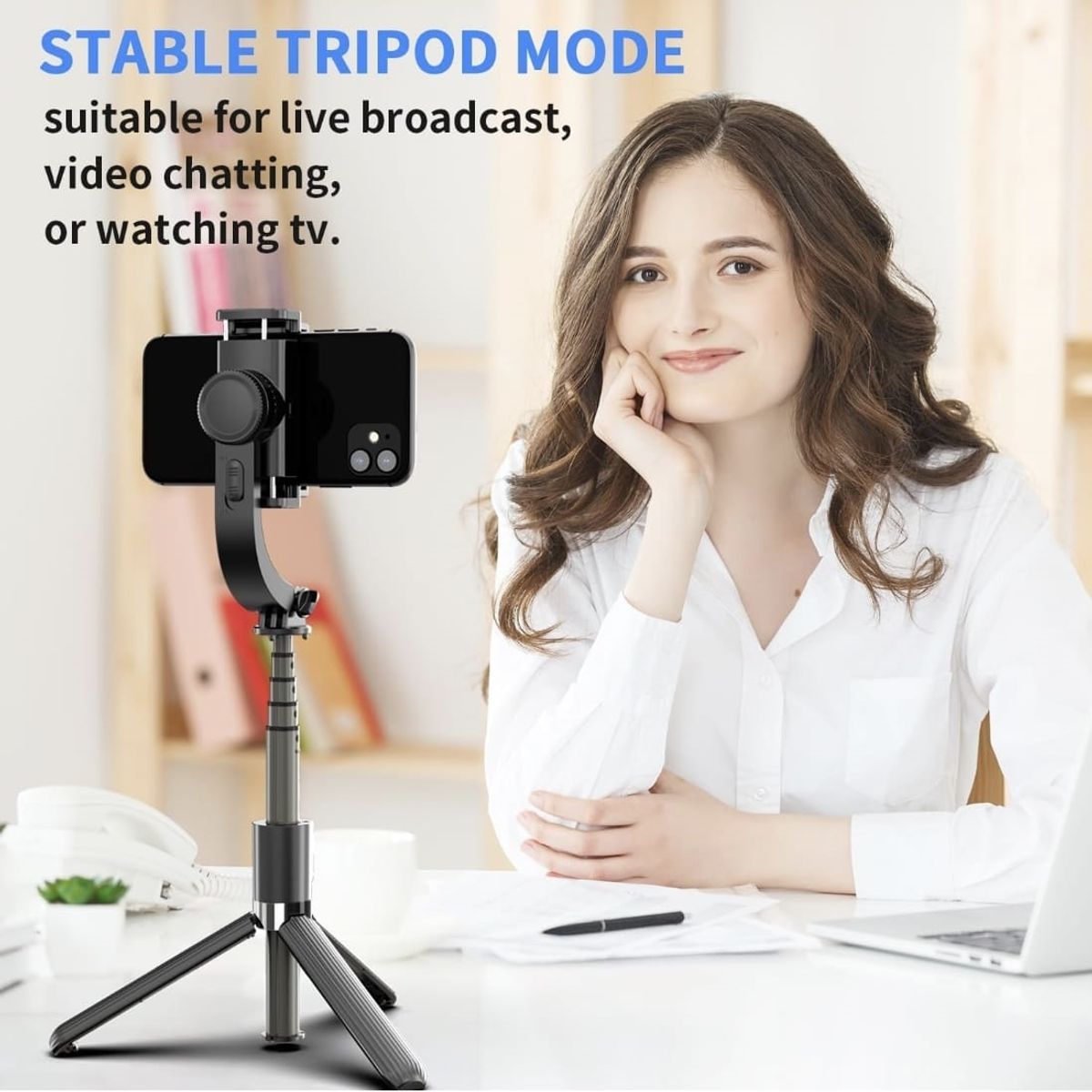 TOMATE - Gimbal Estabilizador Celular Selfie Stick Trípode Bluetooth