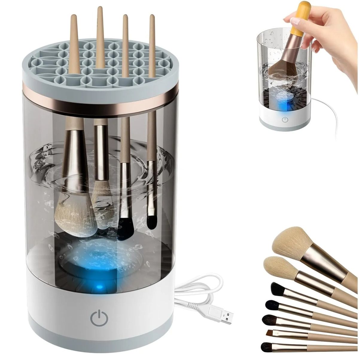 GENERICO - Lavadora limpieza de brochas de maquillaje