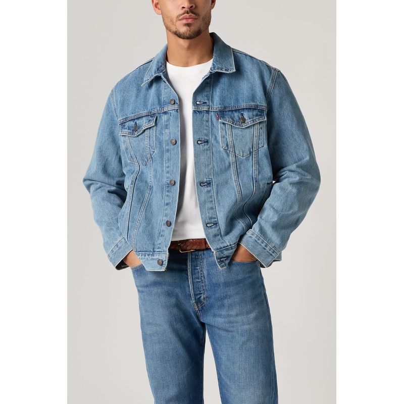LEVIS - Casaca Hombre Cuello en Punta Azul Claro Levis