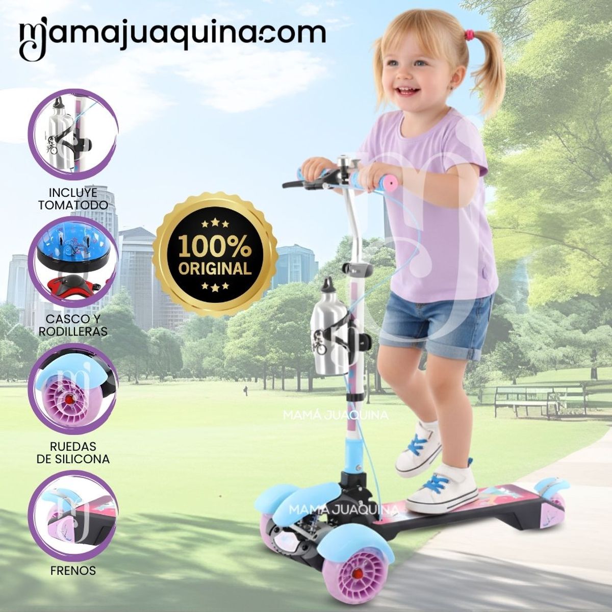 CONFORT KID'S - Scooter Musical «LUCA» con Tomatodo PINK