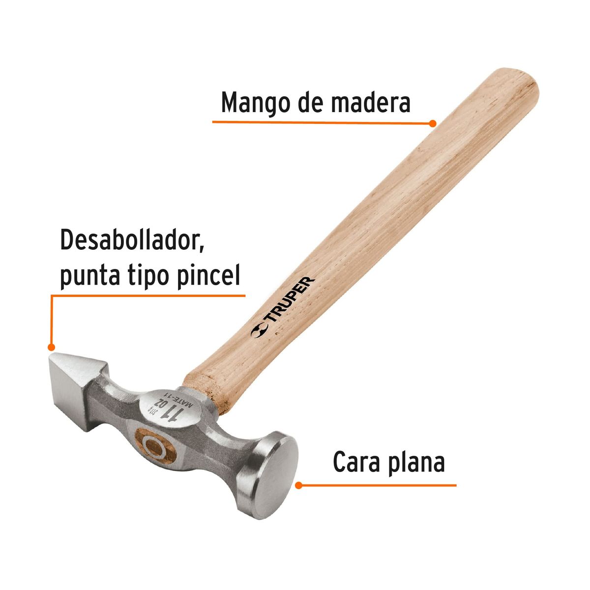 TRUPER - Martillo planchador punta tipo cincel Truper