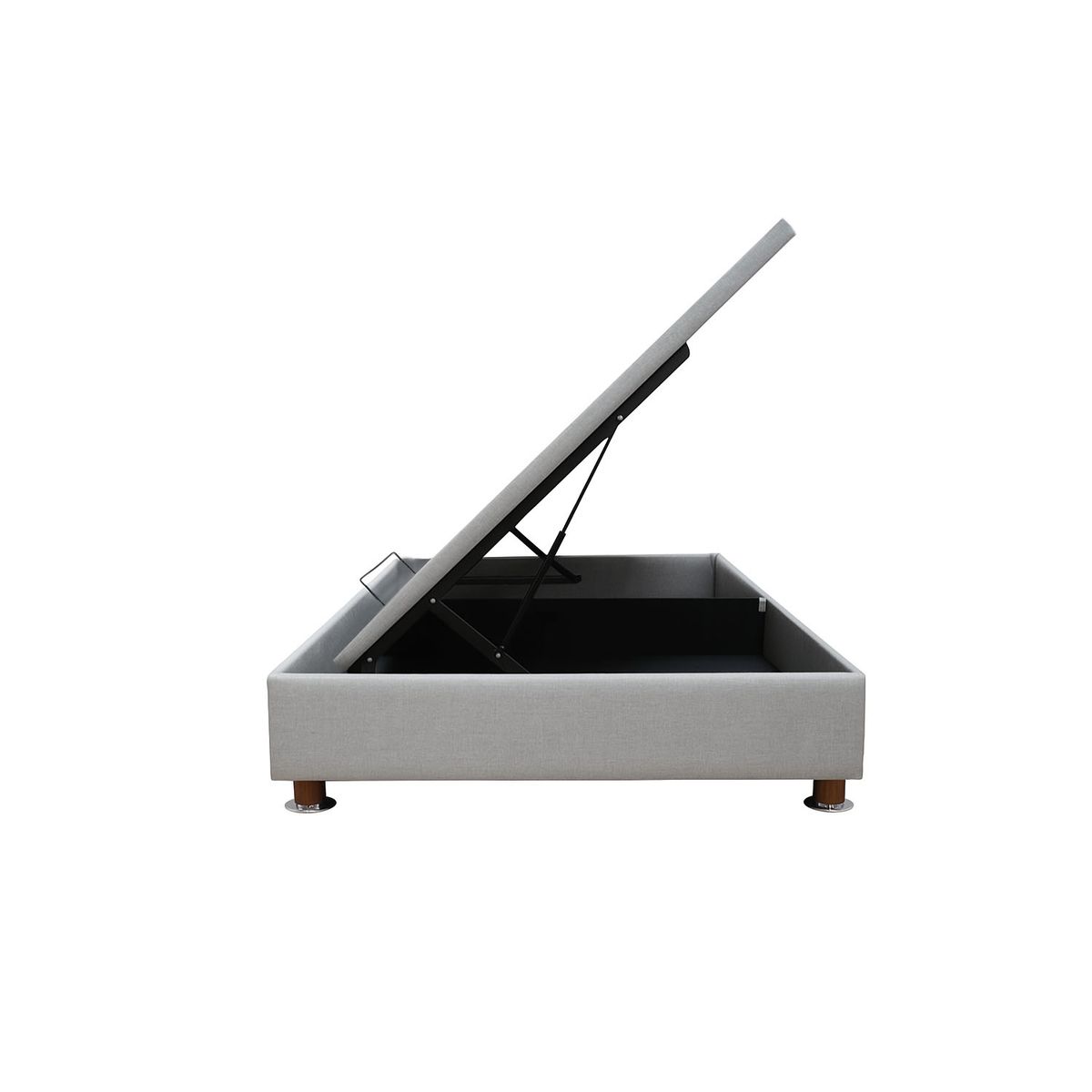 MUEBLES MACRUMO - Box Espacio Tarima reforzado 1.5 Plazas + Tela ALPHA Gris Plata