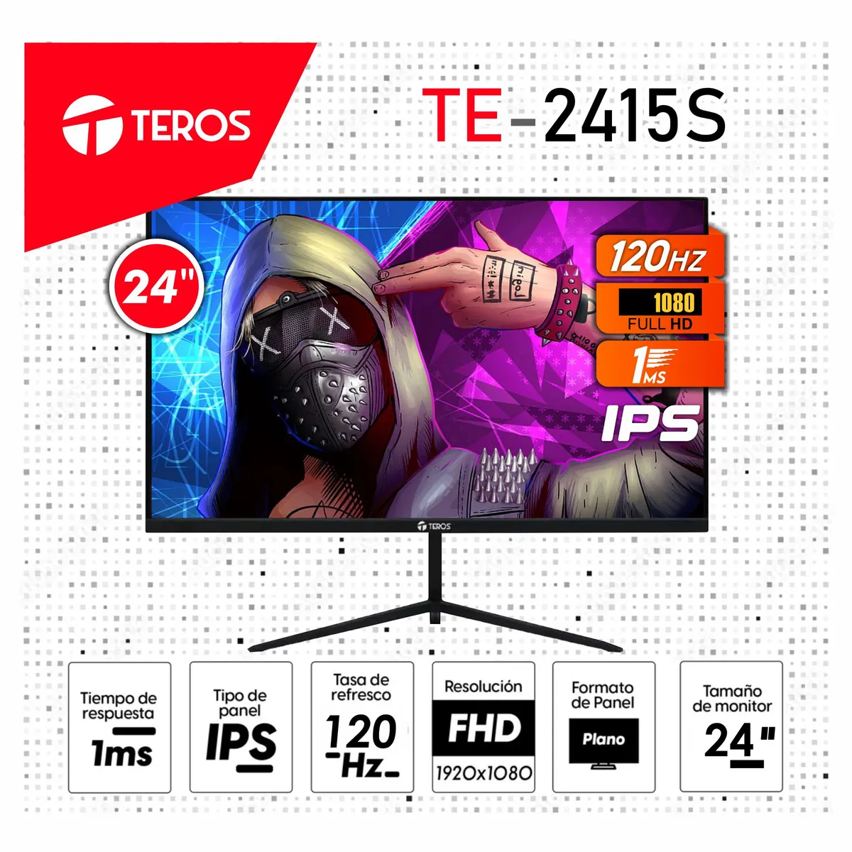 TEROS - Monitor Teros 24" TE-2415S 23.8 IPS 120HZ 1MS HDMI PARLANTE FHD