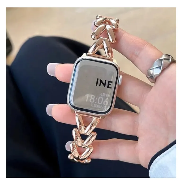 GENERICO - Correa Para Applewatch Y Watch Chain Link 42-44-45-49mm Gold