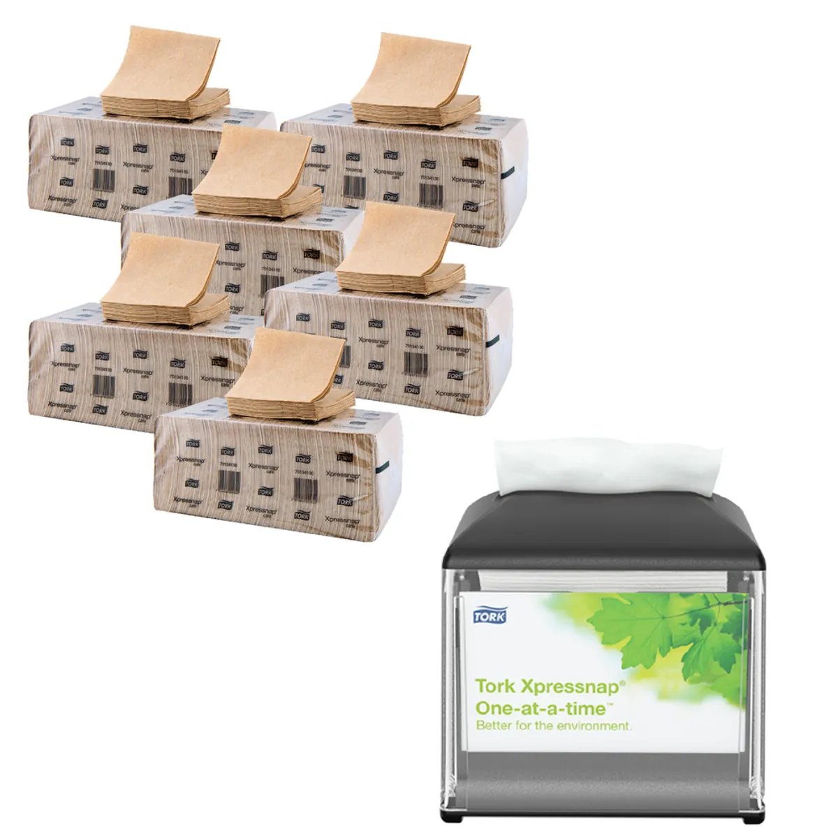 TORK - Servilleta Tork Xpressnap Café Natural 6 x 500un + Dispensador Gratis