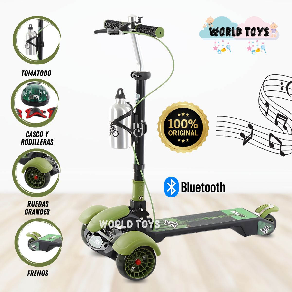 KING - Scooter Musical «LUCA» con Tomatodo GREEN