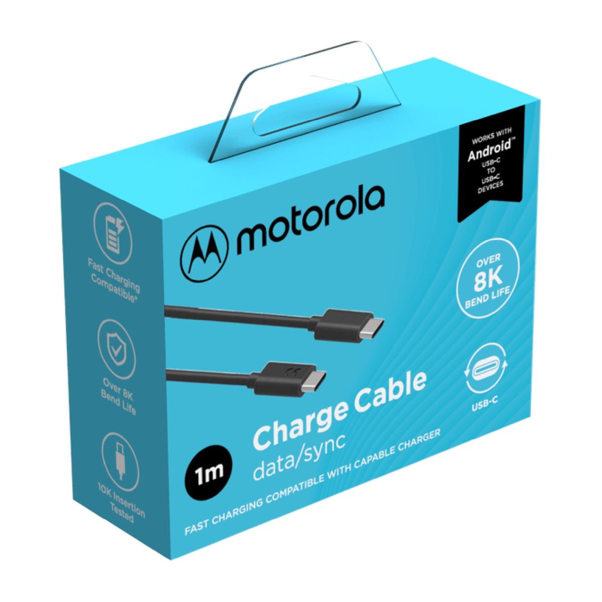 MOTOROLA - Cable de Carga Rapida Motorola USB-C 1M