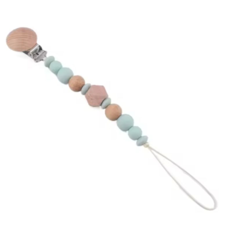 LUCALAND - Porta chupón de silicona cubo light green