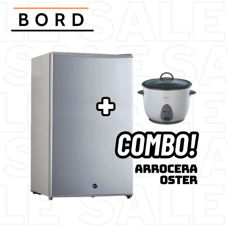 BORD - FRIGOBAR BORD MI120S-M 93L SILVER + OLLA ARROCERA OSTER
