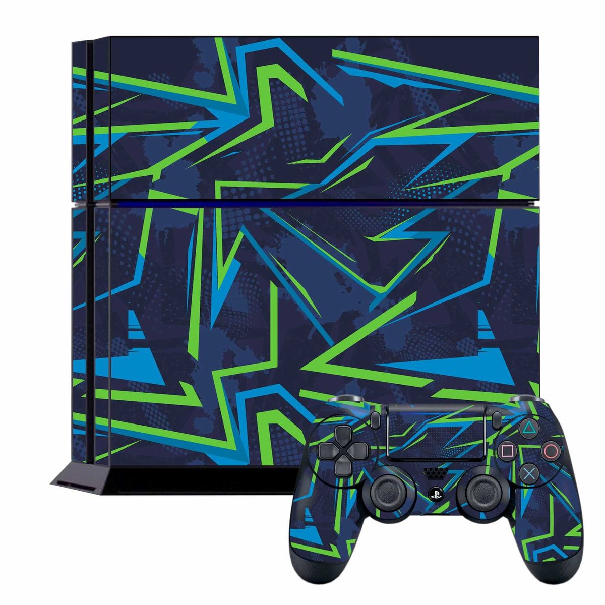 GENERICO - Skin Adhesivo Ps4 Fat Abstracto lineas azul