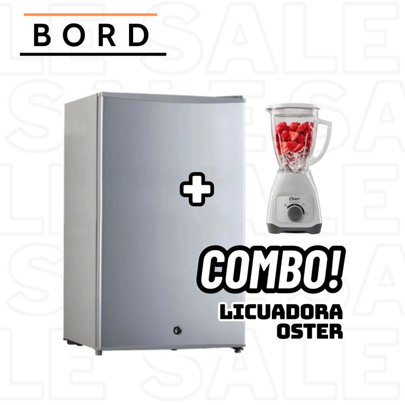 BORD - FRIGOBAR BORD 93 L SILVER - MI120S-M + LICUADORA OSTER BLANCA