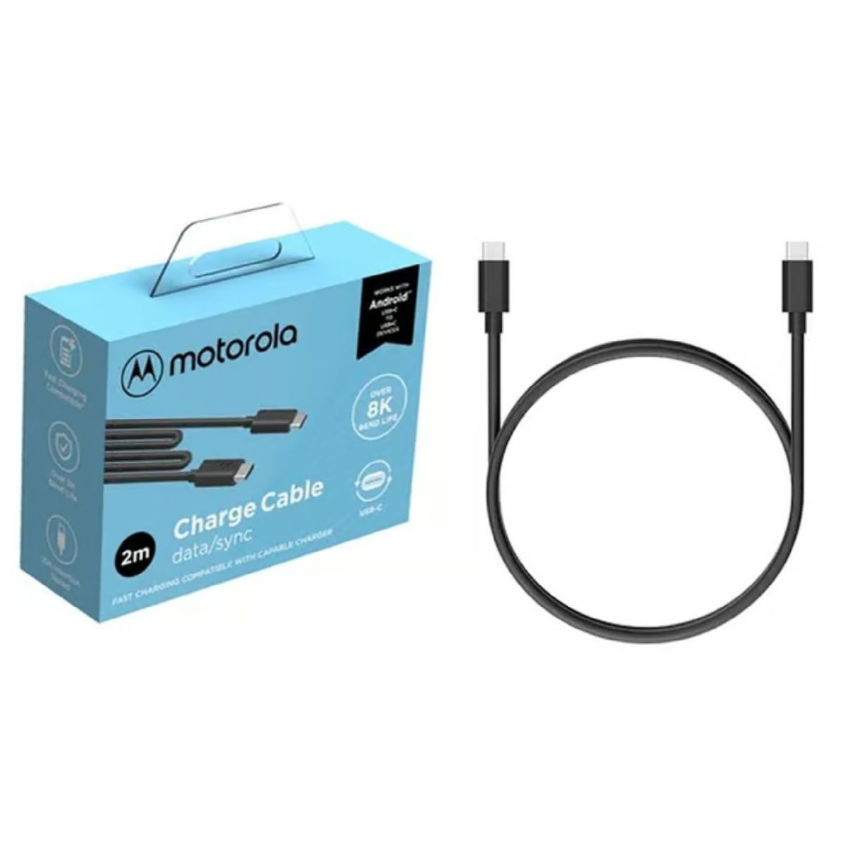 MOTOROLA - Cable de Carga Rapida Motorola USB-C 2M