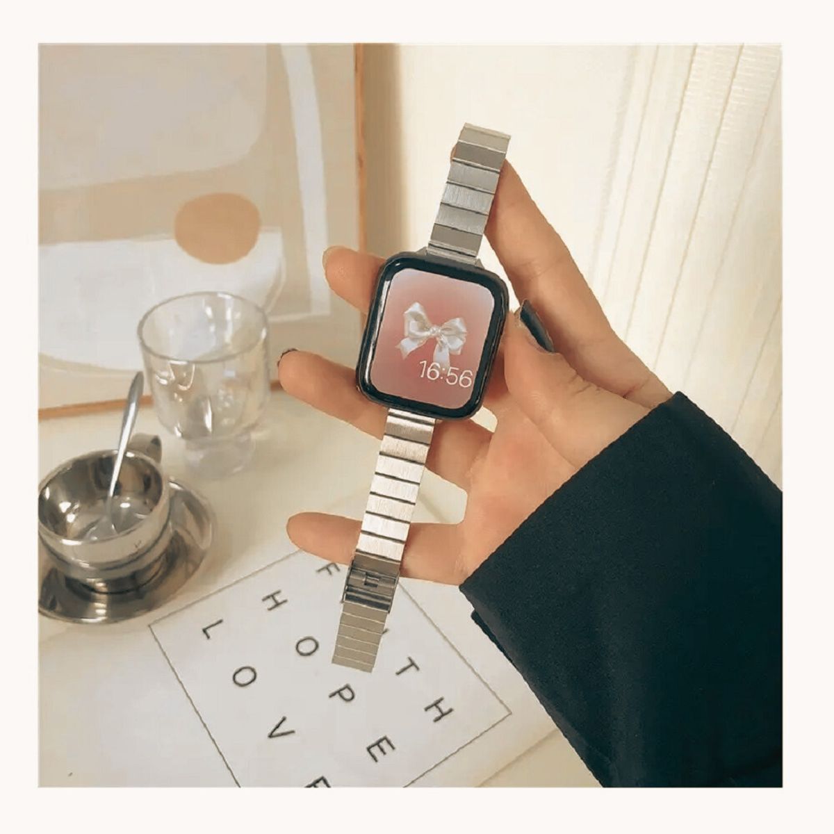 GENERICO - Correa Para Applewatch Y Watch Acero Bambù 38-40-41mm Starlight