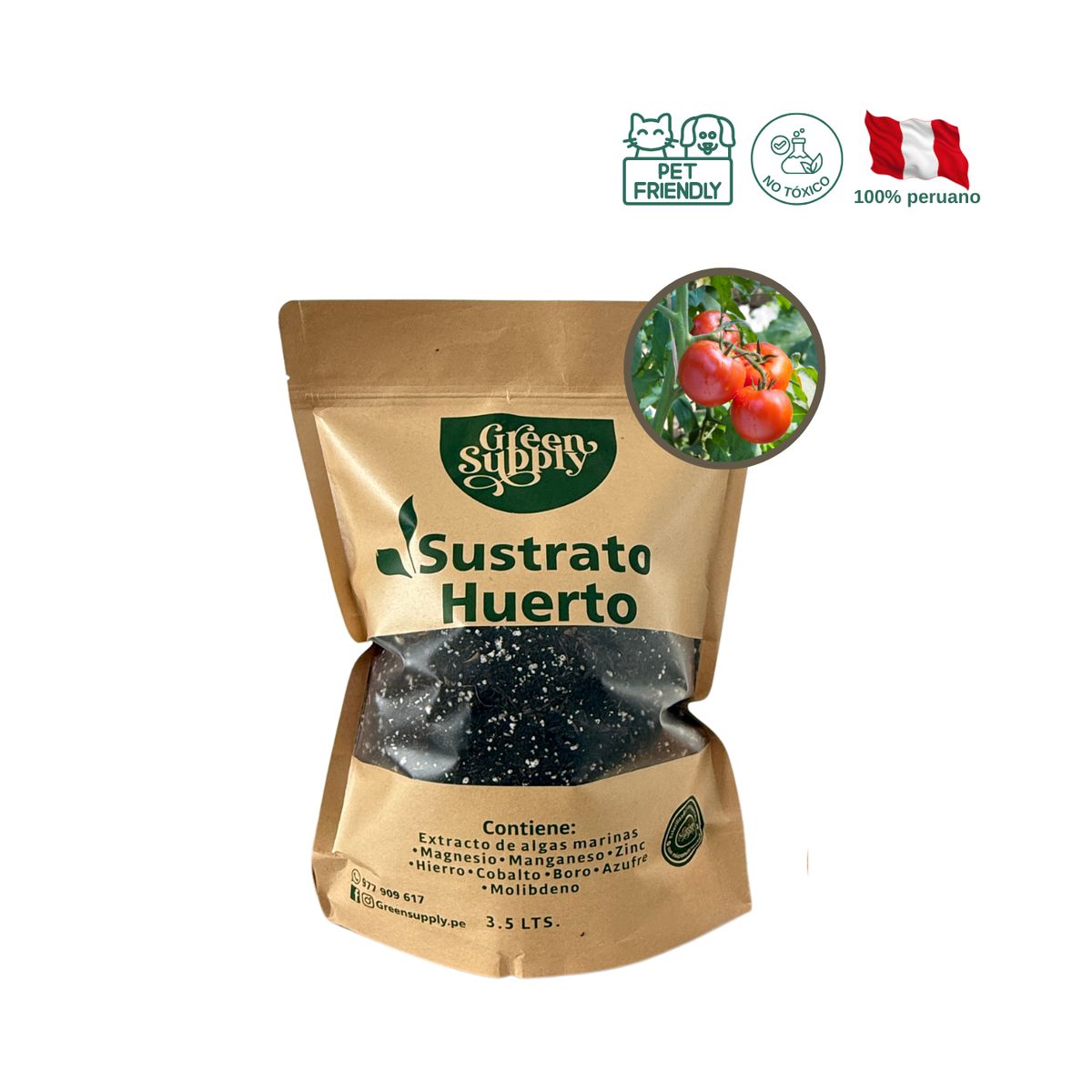 GREEN SUPPLY - Sustrato Para Huerto 3.5lt  - Pet Friendly