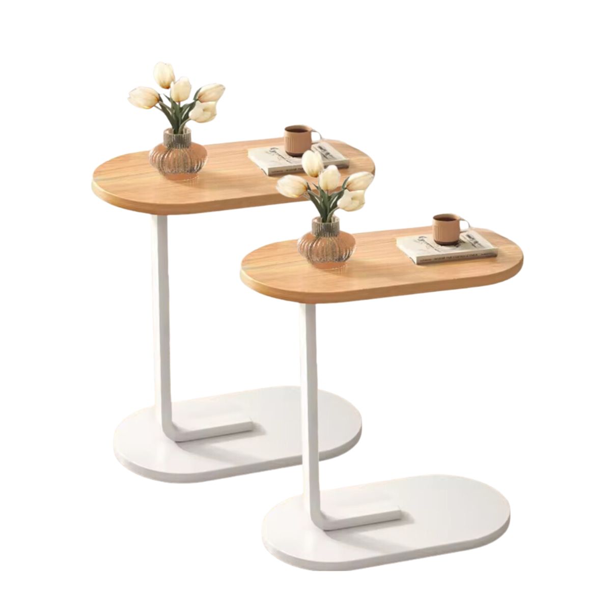 INSPIRA - Juego de 2 Mesas Auxiliar Tipo C para Sofá