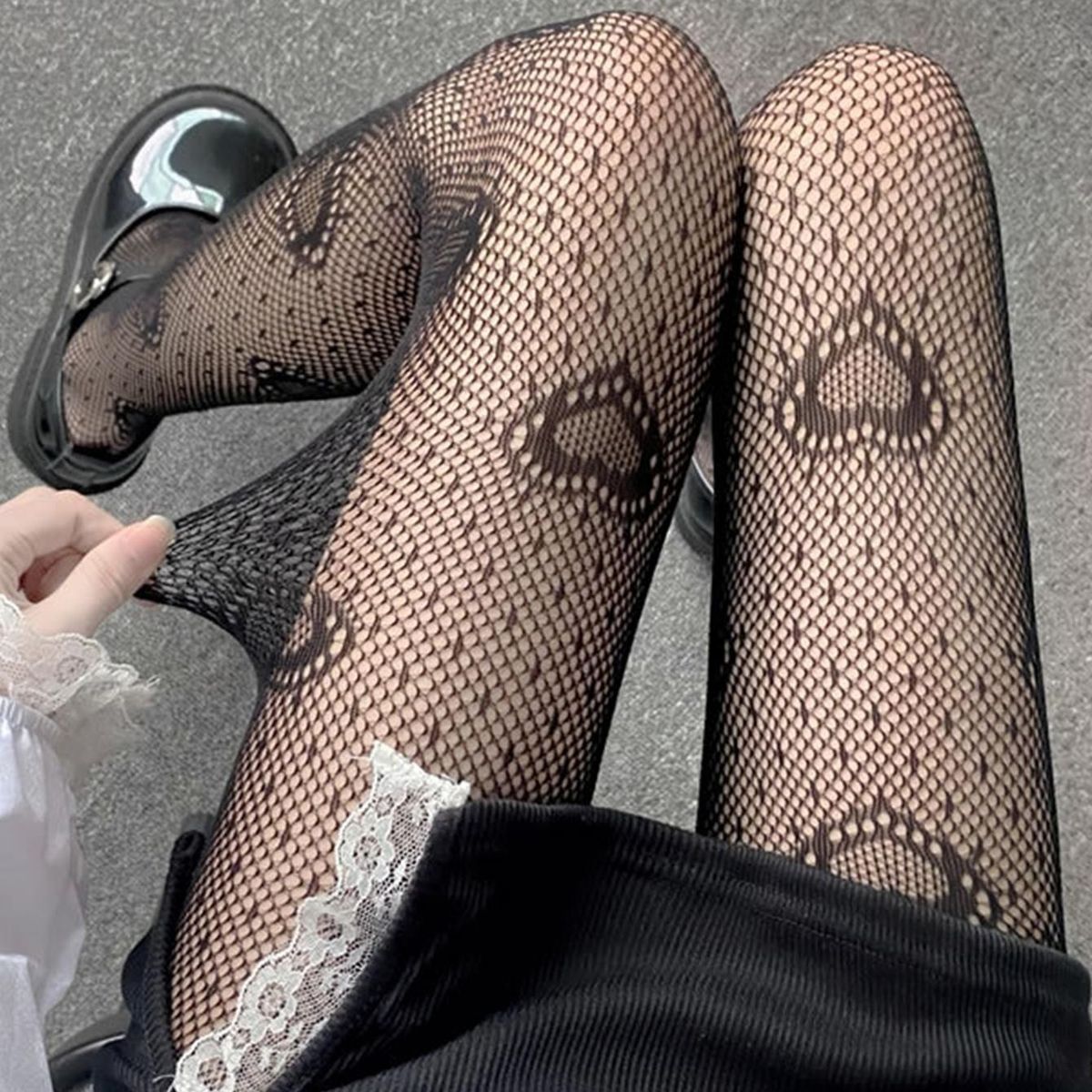 GENERICO - PANTIMEDIA LOLITAS NEGRO CORAZON ROMANTIC