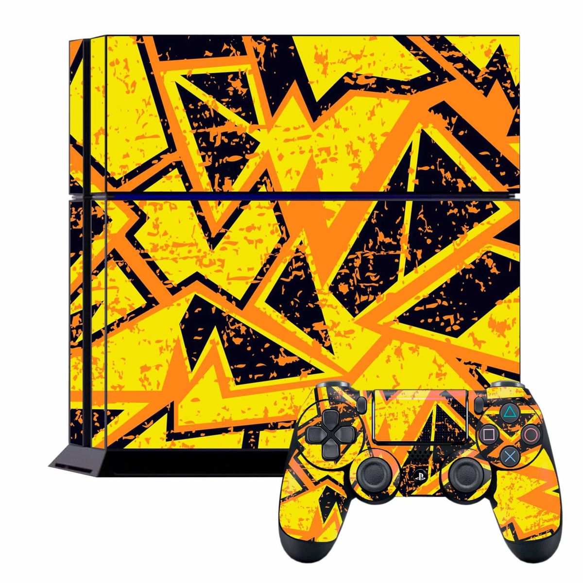 GENERICO - Skin Adhesivo Abstracto Amarillo para Ps4 Fat