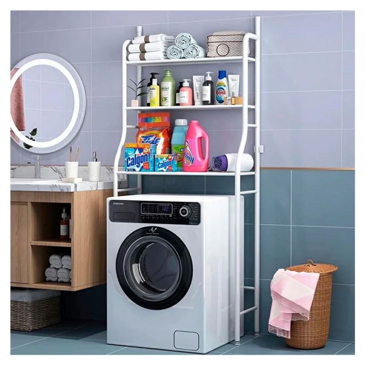 OEM - Organizador Estante Multifuncional para Lavadora - Blanco