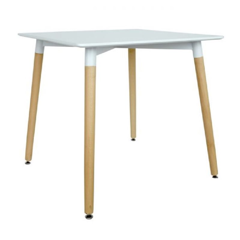MOBELART - Mesa Square Tablero MDF 80x80 cm Blanco möbelArt