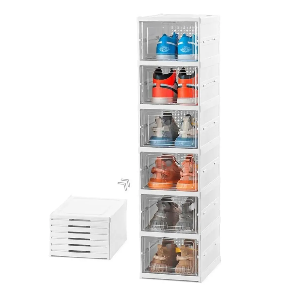 ROHS - Zapatera Acrílica Plegable de 6 Niveles