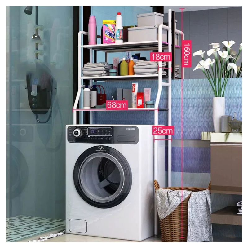 OEM - Organizador Estante Multifuncional para Lavadora - Blanco